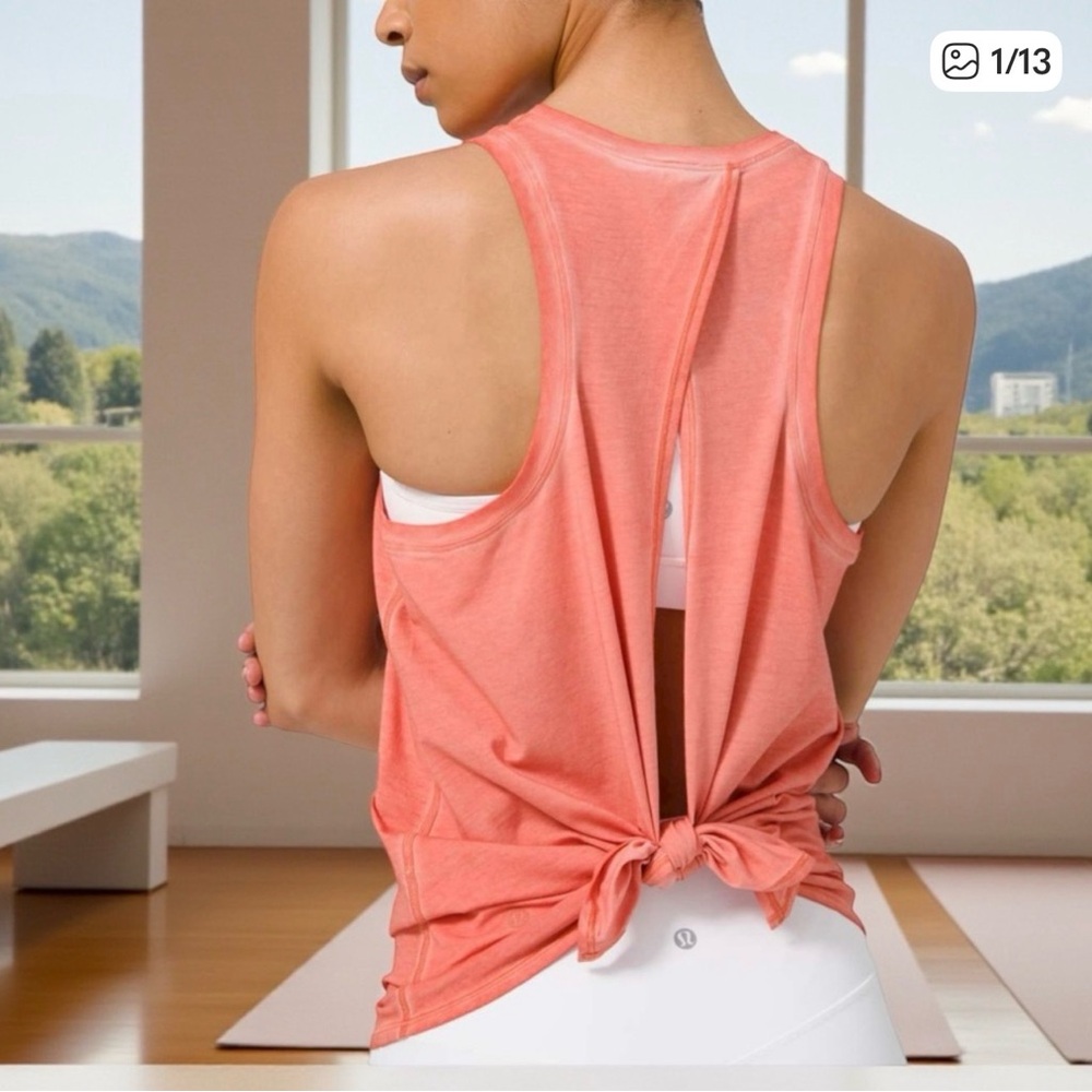 LuLuLemon•All Tied Up Tank * WS Sublimado Pigment Dye Rustic Coral•NWT•SZ. 4